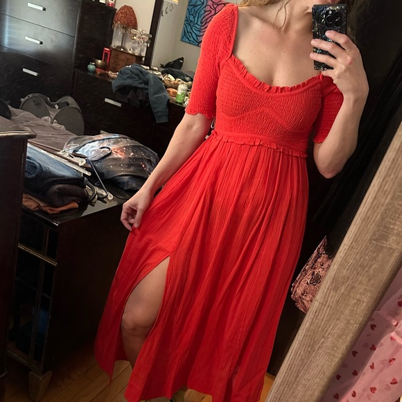 Free People Long Red Dress - Picture 6 of 6